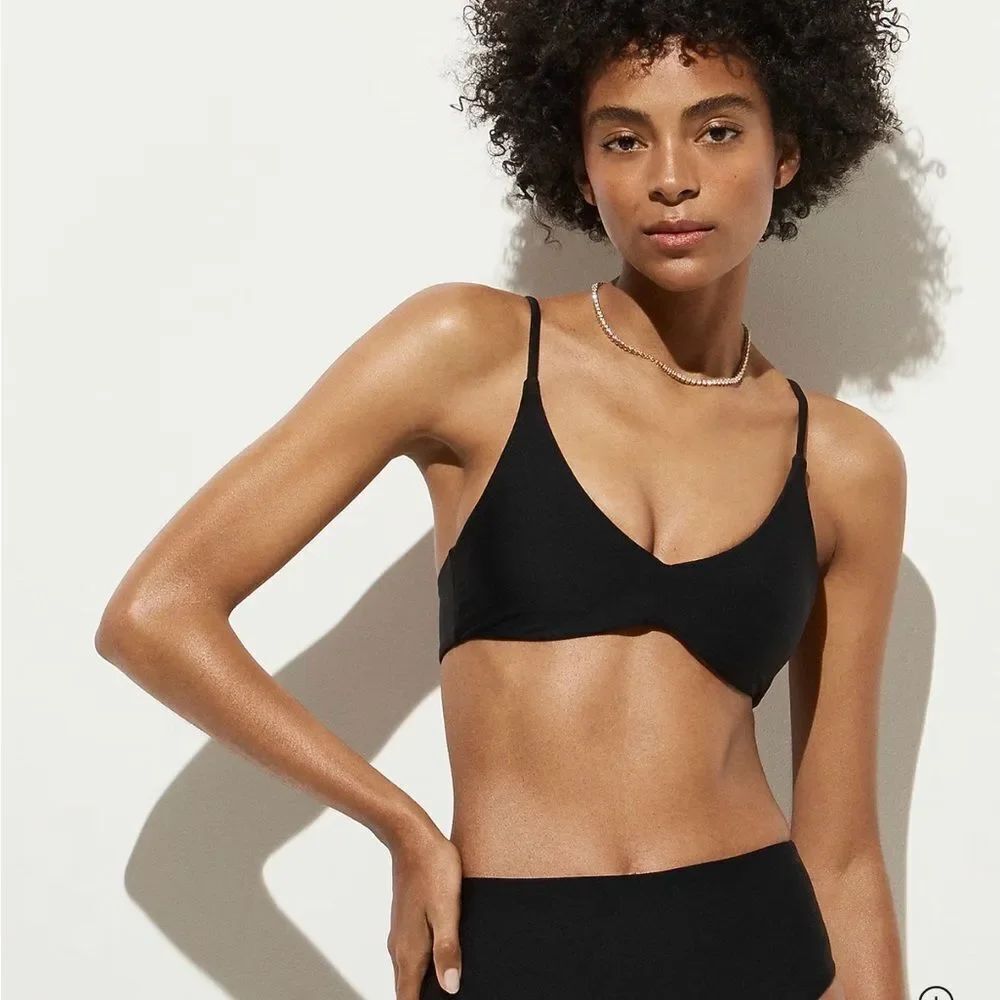 NWT J CREW Lana bikini top in Classic Sculpt™ in black